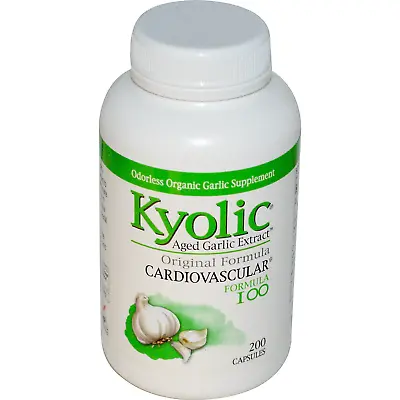 Kyolic Aged Garlic Extract Cardiovascular Formula 100 200 Capsules • $51.95