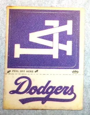 1977 FLEER Insert LOS ANGELES DODGERS LA Cap / Dodgers Jersey  REAL CLOTH  • $0.77