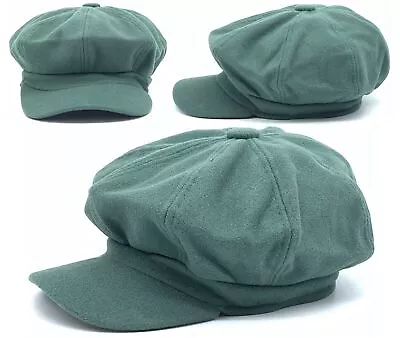 8 Panel Bakerboy Hat Peaky Newsboy Flat Cap Women Men Wool Big Apple One Size • £14.98