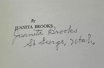 Juanita Brooks SIGNED! The Life Of George Brooks Mormon LDS 1965 • $32.99