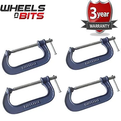4x Heavy Duty G Clamp 8 Inch 200mm G-Clamps With Copper Screw With Swivel Pad • £28.99