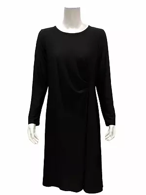 18W Dennis Basso Women's Pull On Fit And Flare Caviar Crepe Dress Black A301429 • $9.99