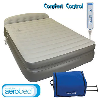 Coleman Aerobed Queen Double Height Headboard  Air Bed- 240v Pump • $218.45