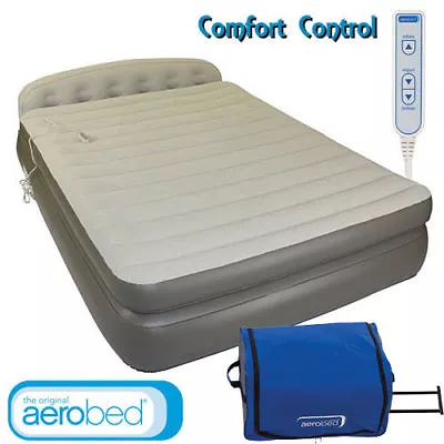 Coleman Aerobed Queen Double Height Headboard  Air Bed With 240v Pump • $237.45