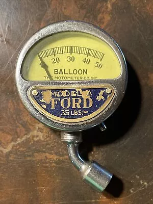 FORD MODEL A TIRE PRESSURE GAUGE 1924 Balloon Long Island Motometer RARE EARLY • $199