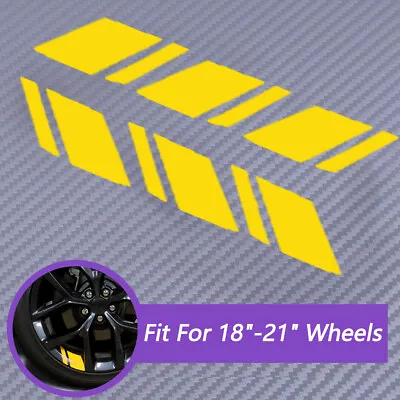 Yellow For 18 -21  Wheels Wheel Rim Vinyl Decal Sticker Hash Mark Stripe Overlay • $8.13