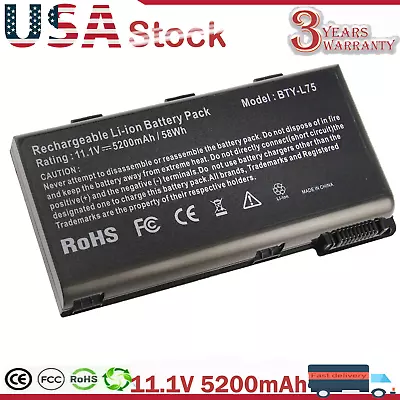 Battery For MSI A5000 A7200 CR500 957-173XXP-101 -102 BTY-L74 BTY-L75 MS-1682 • $17.99