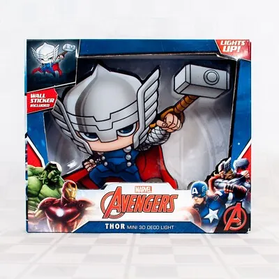 Marvel Avengers Thor Mini 3D Deco Night-Light W Wall Sticker And 60 Min Auto Off • $12.99