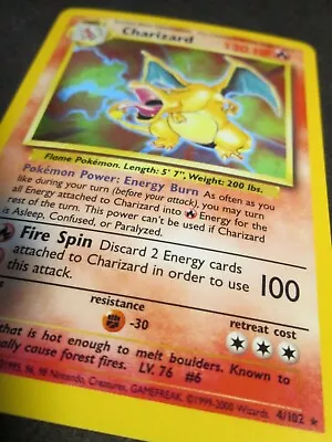 $999.99 • Buy NM (UK 1999-2000 4th Print) Pokemon CHARIZARD Card (BASE Set) 4/102 Rare Holo