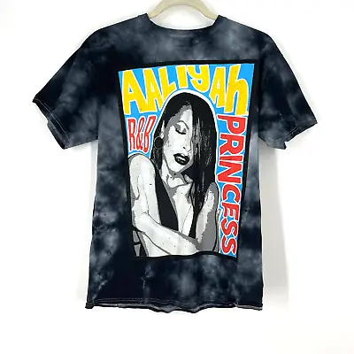 Aaliyah R&B Princess Graphic Band Tee Black Tie Dye Size 2XL NWOT • $42.74