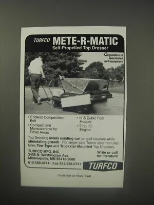 1990 Turfco Mete-r-matic Self-propelled Top Dresser Ad • $19.99