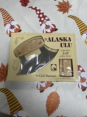 The Alaska ULU Knife Wood Handle (ULU Factory) With Stand New In Box Vtg • $16