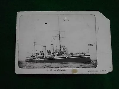 HMS PACTOLUS 1906 MIDDLESBOROUGH POSTMARKED POSTCARD By AUTY SERIES • £0.99