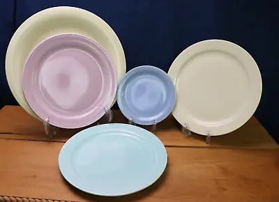 Pastel Plates Vernon Pottery Modern California Set Of 5 Plates USA • $69