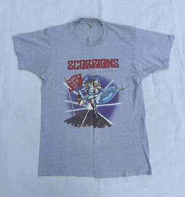 Vtg 80s Scorpions World Tour Shirt Screen Stars Love At First Sting Album Band • $200