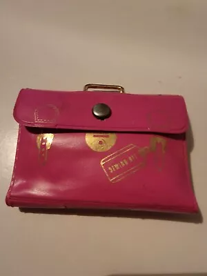 Vintage Sewing Kit Travel Wallet Pink Case VTG Retro • $16.50