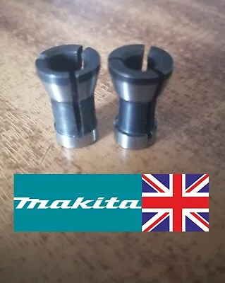 Makita Router Collet1/4  (6.35mm) And 8mm Set Of 2 Collets • £19.99