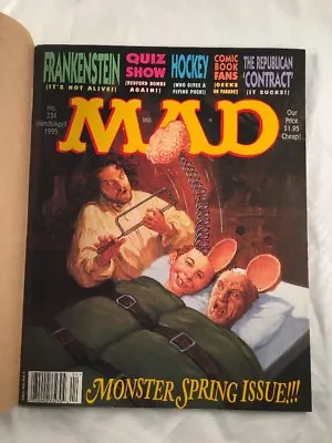 Mad Magazine 334 March April 1995 Monsters Alfred E Neuman As Frankenstein • $14.99