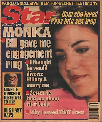 Star Tabloid - 9/1/1998 - Annette Funicello - Monica Lewinsky - Bill Clinton • $12.50