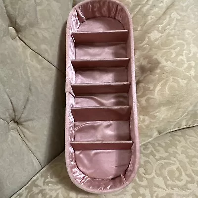 Vintage Pink Quilted Satin Divided Dresser Jewelry Box • $14.99