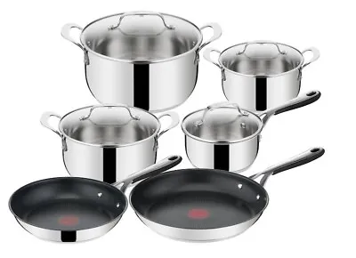 Tefal Jamie Oliver Kitchen Essentials 10 Pcs Cookware Set Saucepan Stewpots Pots • £161.99