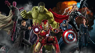 Iron Man Marvel Hulk Buster Avengers Bedroom Mural Deca Wall Sticker Poster 297a • £29.99