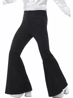 Black Flared Pants Men 70s 1970s Hippie Retro Groovy Disco 60s Trousers Costume • $22.50