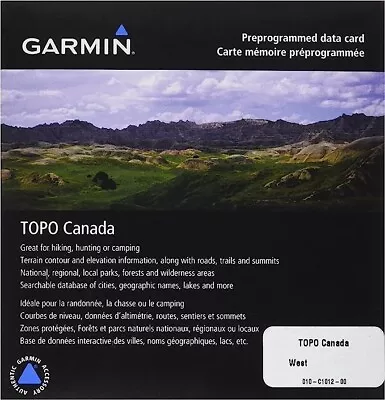 Garmin TOPO Canada - West MicroSD /SD Card • £73.99