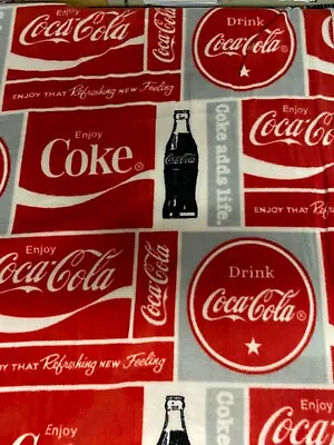 Coca Cola Red White Black Fleece Fabric • $14.99