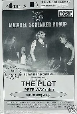 MICHAEL SCHENKER GROUP 2001 SAN DIEGO CONCERT TOUR POSTER -U.F.O. The Scorpions • $18.18