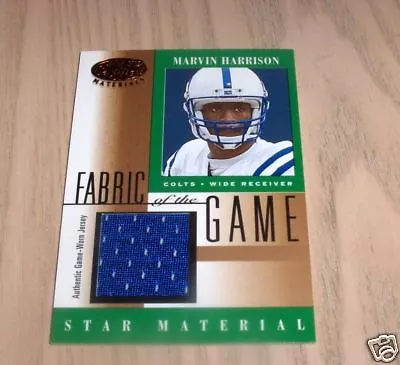 2001 Leaf Certified Marvin Harrison Fabric Of The Game #fg-96 Colts Jersey • $9.75