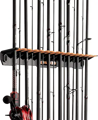 $28.01 • Buy Fishing Rod Rack Holder 15 Hole Vertical Pole Holders Wall Mount Storage Stand