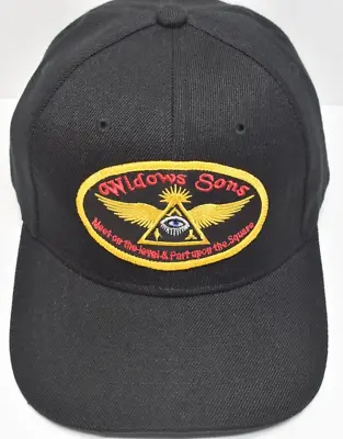Widows Sons Masonic Baseball Style Hat Cap Adjustable Strap Black Canvas • $18