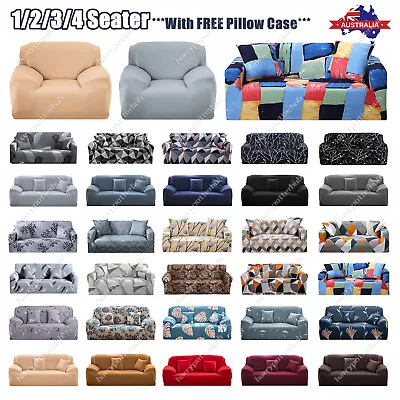 Sofa Covers 1 2 3 4 Seater High Stretch Lounge Slipcover Protector Couch Cover • $18.99