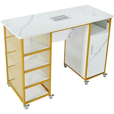 Manicure Table Makeup Station Nail Desk Salon Storage Equipment With Wheels • $230.82