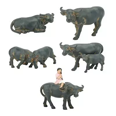 Cow Ornaments Buffalo Statue Handicraft Decorative Ornament Miniature Buffalo • £5.96