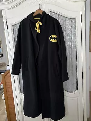 Batman Mens Size L/XL Black Long Sleeve Hooded Robe Or Sweat Jacket • $26.99