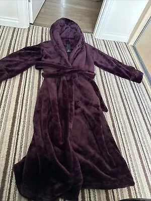 Women’s Bnwt M&S Autograph Purple Fluffy Dressing Gown Size 12-14 • £15