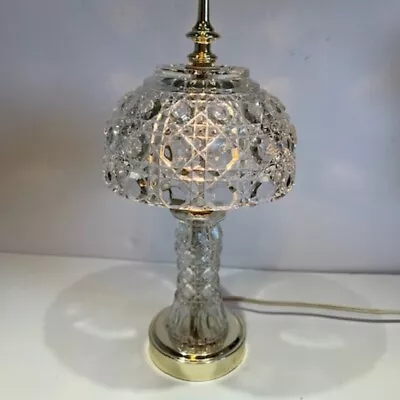 Vintage Leviton Crystal Cut Glass Boudoir Parlor Table Lamp • $40
