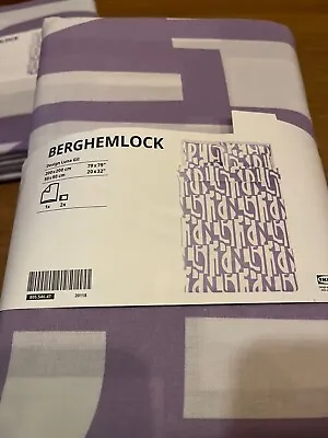 Ikea Berghemlock Double Size Duvet Cover Pillowcase 200 X 200cm 805.546.47 NEW • £19.99