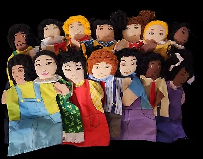 FOURTEEN Lakeshore Multicultural Hand Puppets Boys Girls Black Asian Lot 14 • $149.99