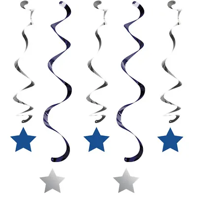 Twinkle Twinkle Little Star Hanging Decoration 5 Pkt Boy Blue 1st Birthday Party • $10.49