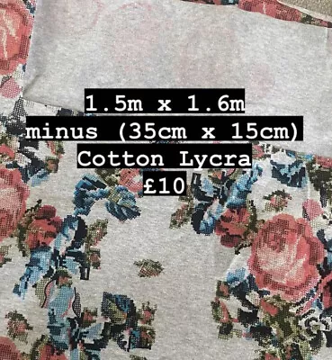 Roses Cotton Lycra Jersey Fabric • £10