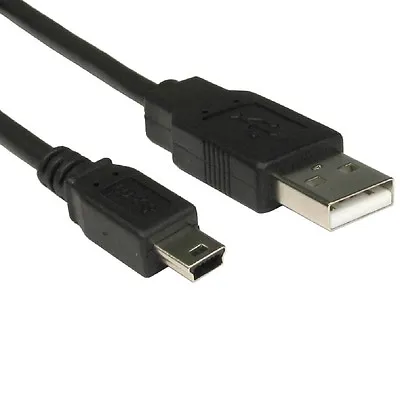 1.8m Mini USB Cable USB To Mini USB Lead Type A To 5 Pin Mini B 2m • £2.39