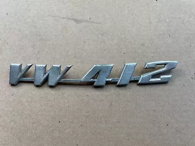$29 • Buy OE  VW-412   VW Type 4,  1970's  Rear Decklid Hood Emblem. Script 8  Long