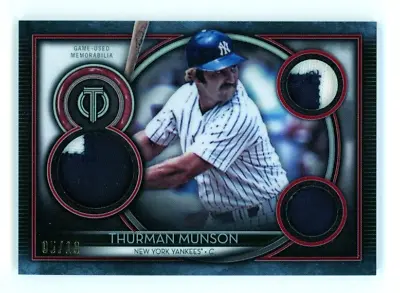 2020 Topps Tribute Thurman Munson Patch Jersey Relic /10 Game Used Yankees SSP • $279.99