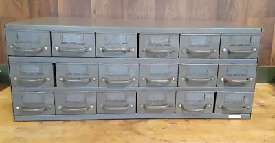 Vintage Equipto USA 18 Drawer Metal Parts Cabinet -17  Deep #8540 Drawers • $239