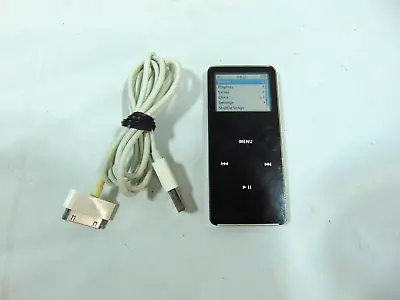 Apple IPod Nano 1st Gen (2 GB) A1137 MP3 Player Black W/ OE Charging/Sync USB • $19.99