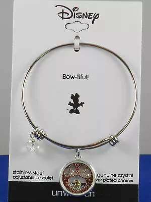 Disney Unwiritten MINNIE MOUSE BOW-TIFUL! Floating Crystal Adjustable Bracelet • $27.49