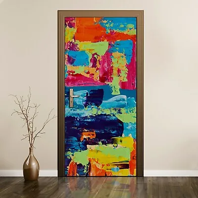 £48.95 • Buy Removable Door Sticker Mural Decal Wrap Oil Painting Abstract Picture